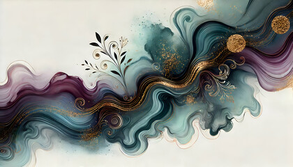 Abstract watercolor background with painting. Beautiful decorated wallpaper.