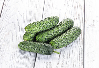 Fresh natural organic cucumbers heap