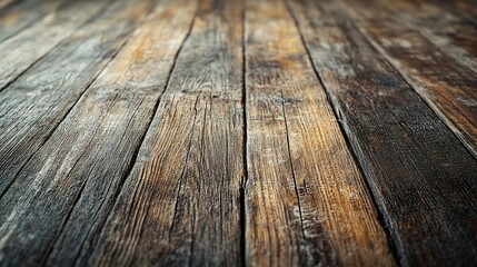 Aufkleber - Close up of rustic wooden plank floor aged by the passage of time placed in vertical format with a very marked texture : Generative AI