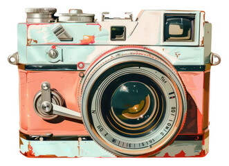 Canvas Print - PNG Vintage camera illustration art