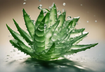 Wall Mural - Sliced pieces of aloe vera which lie at a distance from each other