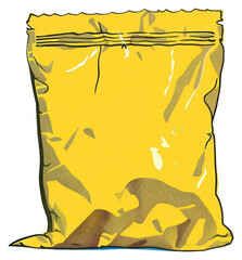 Canvas Print - PNG Empty yellow snack packaging illustration