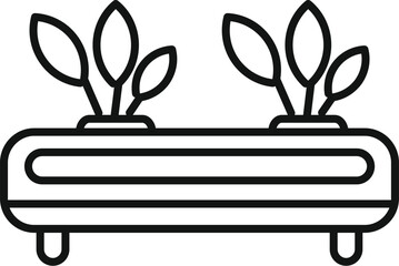 Poster - Simple icon of an automated indoor garden system growing a variety of plants