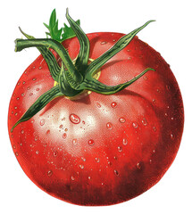 Wall Mural - PNG Vibrant juicy red tomato illustration