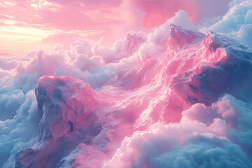Leinwandbilder - Floating torn friendships in a light pastel pink sky,