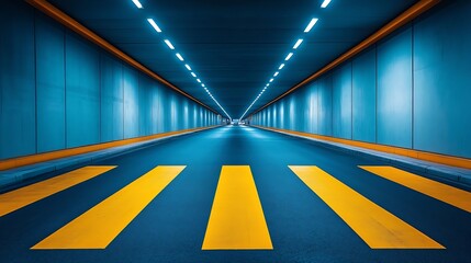 Poster - Very long tunnel pedestrian crossing : Generative AI