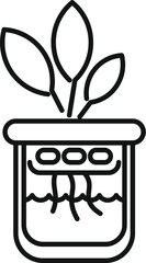 Poster - Line icon of a smart pot, representing the use of technology in modern gardening and agriculture