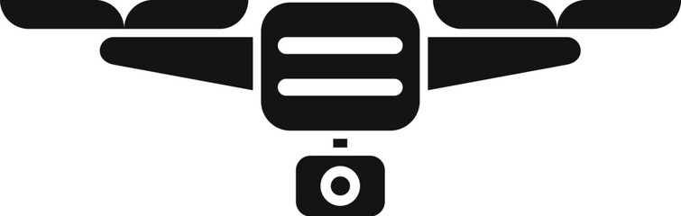 Poster - Simple icon of a drone with camera taking aerial photography