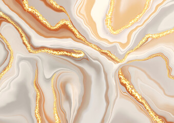 Wall Mural - Abstract background with a gold liquid marble design with glitter elements 