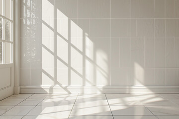 Wall Mural - white glossy ceramic tiles with subtle texture


