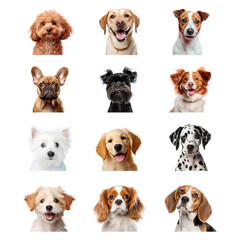 Canvas Print - PNG cute dog element set, transparent background