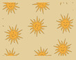 © Gamze - summer feeling and sun drawing vector seamless print