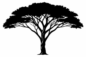 Tree silhouette vector illustration, Tree graphic brush design