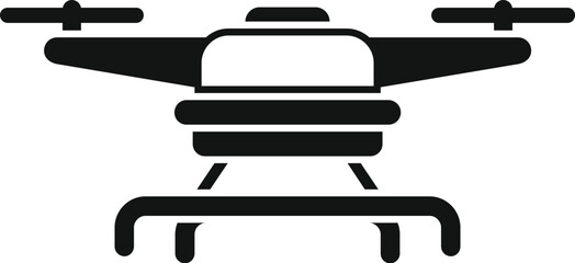 Poster - Black glyph icon of an agricultural drone, representing innovation in farming practices