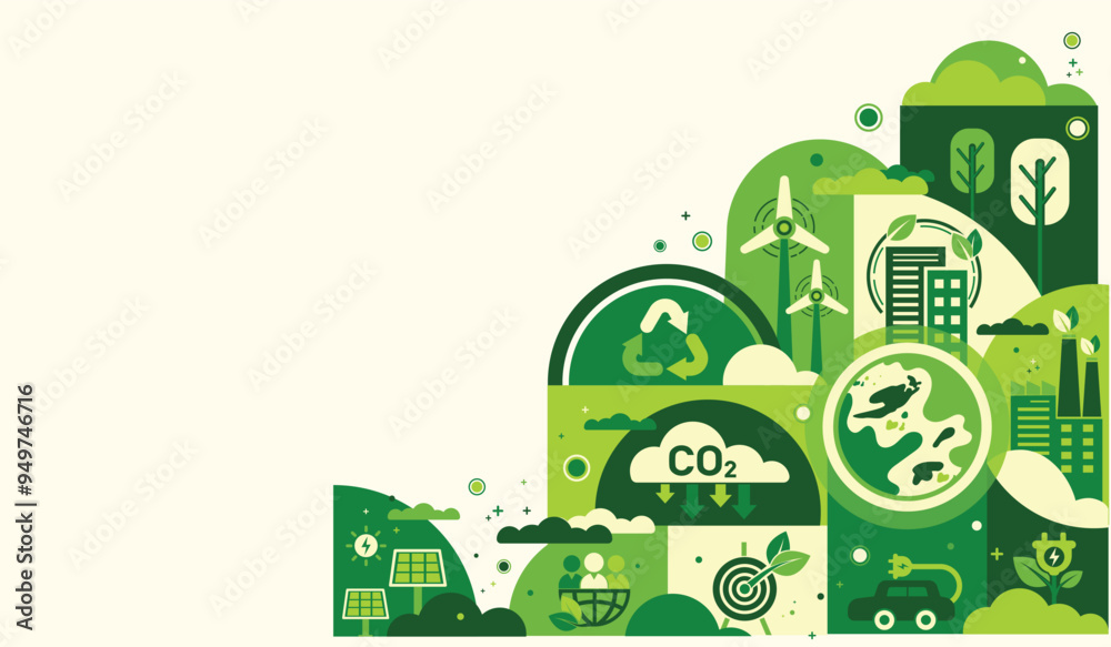 World environment and sustainable development concept with ecology ...