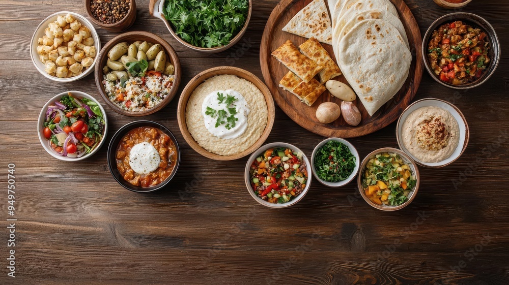 Multicultural Food Table Table filled with traditional dishes from various cultures, Cultural ...