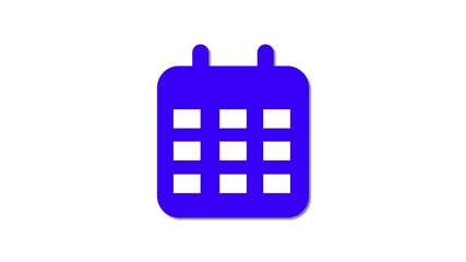 Poster - Calendar animation on white background ideal for clean, modern digital designs and user interface elements .