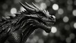 © Den Boro Day - A black-and-white drawing of a dragon with its mouth agape.