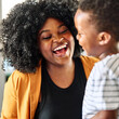 © Lumos sp - child family mother portrait single woman happy son man boy black american african smiling happiness love together parent cute hug kid little