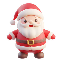 Wall Mural - Cartoon Santa Claus 3D icon isolated on white background