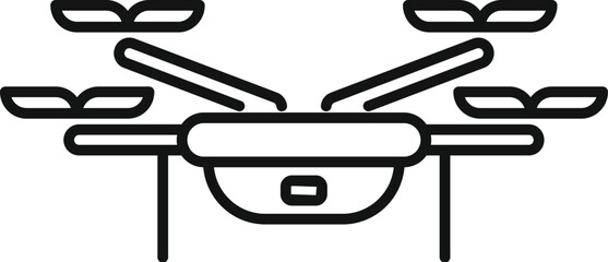 Poster - minimalist vector illustration of a drone hovering and recording footage