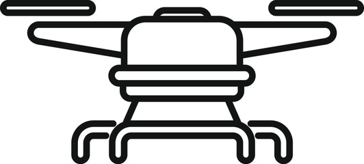 Poster - Simple icon of a drone with four propellers rotating and flying