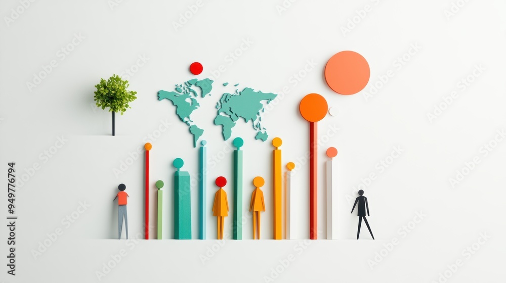 A visually appealing infographic breaking down the global population by ...
