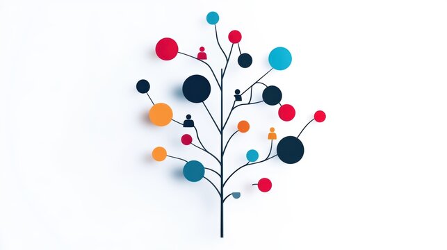 A minimalist circular network diagram depicting the different stakeholders involved in a specific project, with nodes representing individuals or organizations and connections representing