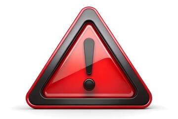 art of red triangle warning sign icon caution about hazard warning, risk warning. 3d realistic illustration of red warning triangle with black exclamation mark in it. Triangle isolated.