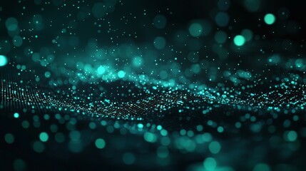 Aufkleber - Internet Connection and Data Analysis. Digital Cyberspace with Particles and Digital Data Network Connections. 3D rendering in technology.
