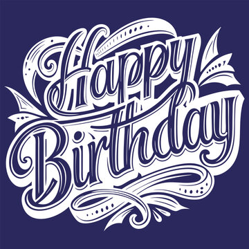Vector happy birthday to you typography lettering