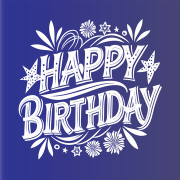 Vector happy birthday to you typography lettering