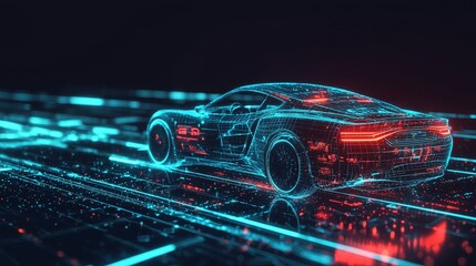 Fototapete - User interface design for futuristic games. Game User Interface design. Technology background. Digital data. Stock data.