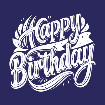 Vector happy birthday to you typography lettering