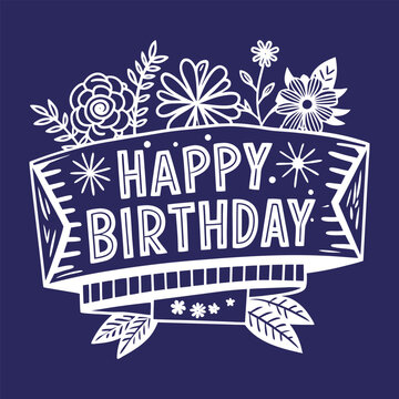 Vector happy birthday to you typography lettering