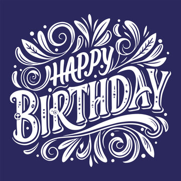 Vector happy birthday to you typography lettering