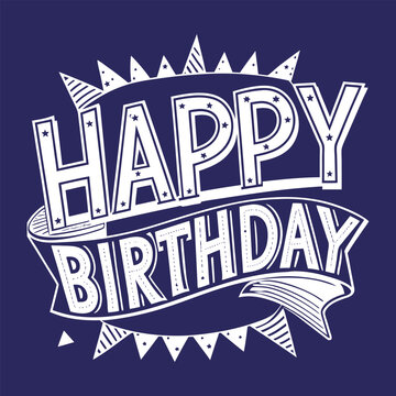 Vector happy birthday to you typography lettering