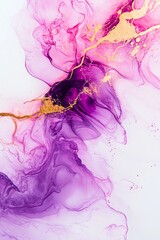 Aufkleber - Marbled pink paint swirls frozen in an abstract futuristic 3D isolated on a transparent background, generative AI