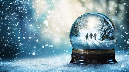 Poster - Created using Stock technology, this snow globe features Christmas decorations
