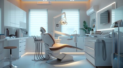 Poster - modern dental clinic interior, generative ai
