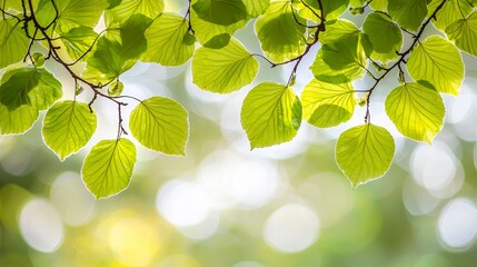 Fototapete - Beautiful nature view of green leaf on blurred greenery background in garden and sunlight with copy space used as background landscaping ecology fresh wallpaper con : Stock