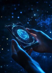 Aufkleber - The mobile phone of a businesswoman connected him to the rest of the world