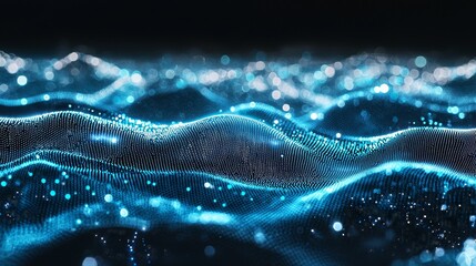 Aufkleber - Corporate concept with beautiful abstract wave technology background with blue light digital effect