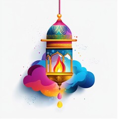 Wall Mural - Happy Diwali. graphic of Diya lantern. Indian festival of lights.