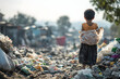 © Daniel - Poor children collect garbage for sale because of poverty, Junk recycle, Child labor, Poverty concept, human trafficking, World Environment Day,