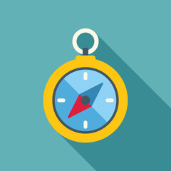 Poster - minimalist vector illustration of a compass indicating north, symbolizing orientation, navigation, a