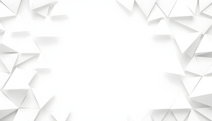 Random shifted white triangle background wallpaper banner pattern with copy space isolated with white highlights, png