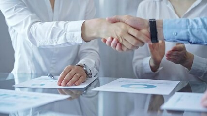 Wall Mural - Business people shaking hands after making agreement