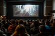 © spyrakot - College Students Enjoying Science Fiction Movie Marathon in Campus Auditorium