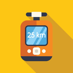 Poster - orange gps navigator is displaying 25 km on a yellow background